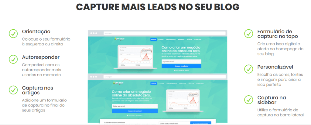 Tema WP Avenger possui paginas de captura