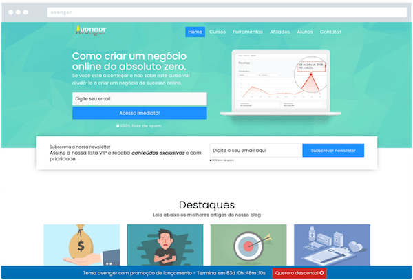 páginas genéricas Tema WP Avenger