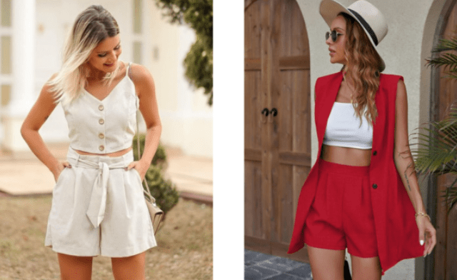 foto de mulheres vestindo conjunto de linho moda feminina verão 2024 que são super tendência para esta estação