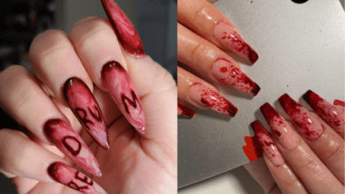Inspiração-de-unhas-para-halloween-com-decoração-de-sangue-