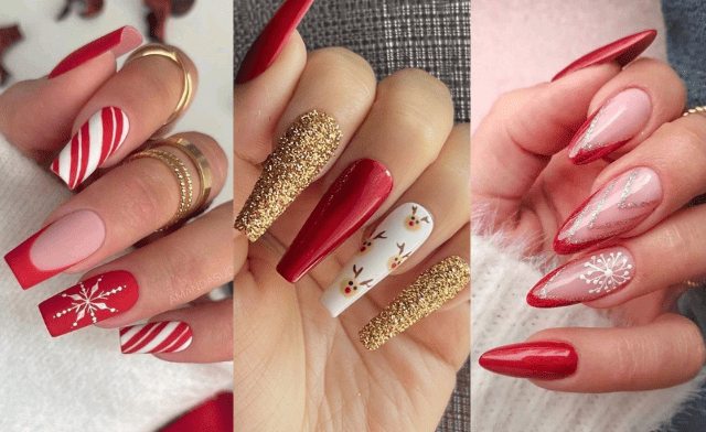 Unhas decoradas pro natal