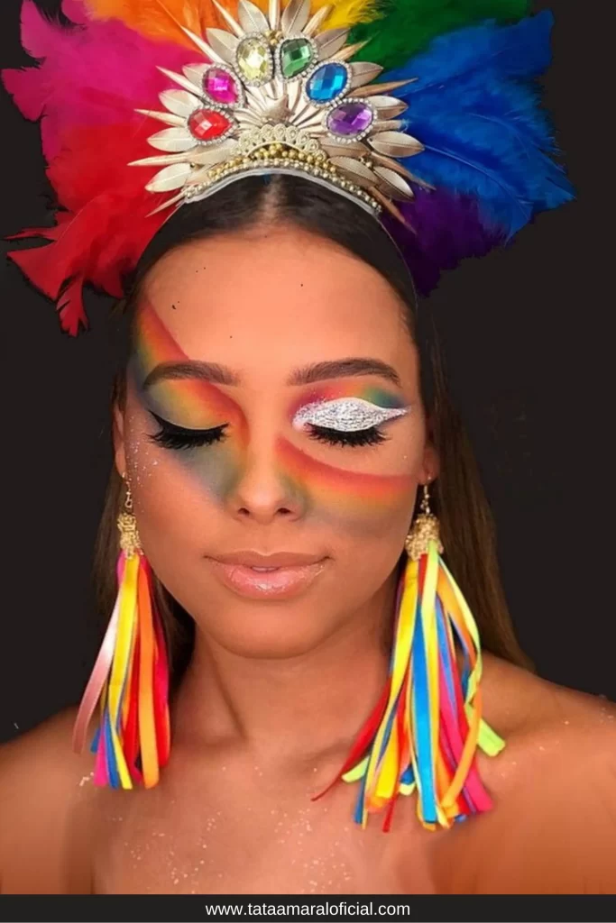 make-arco-íris-maquiagem-para-carnaval-2024-com-glitter-branco-maquiagem-em-alta-pro-carnaval-2024-ideias-de-maquiagem-carnaval-2024 (1)