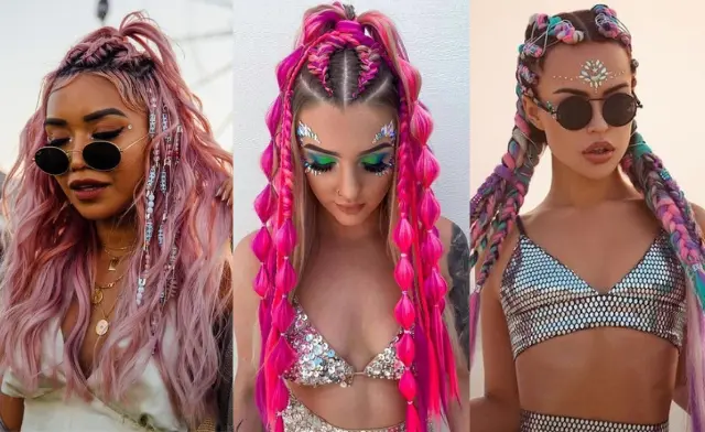 foto com as tendências para os penteados de carnaval em 2024, cheias de brilho e cor, a ideia é não ter medo de ousar.